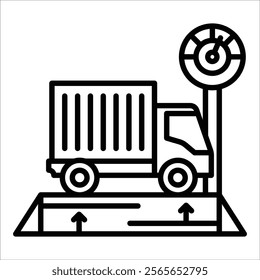 Truck Scale Icon Element For Design