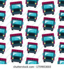truck seamless pattern vector illustration 