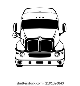 truck semi front view vector illustration usa truck