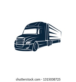 truck semi silhouette  logo tempalte