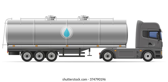truck semi trailer with tank for transporting liquids vector illustration isolated on white background