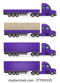 truck semi trailer for transportation of goods vector illustration isolated on white background