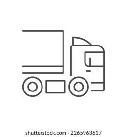 Truck with semitrailer line icon