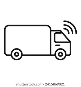 Truck sensor control icon outline vector. Safety traffic. Toll front