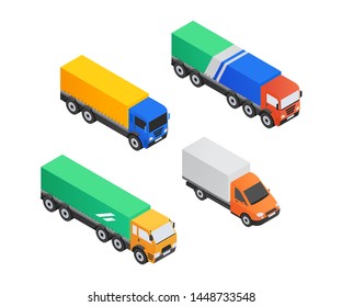 Truck service - modern vector isometric colorful elements