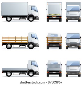 Truck (Set #12) in vector.

The  size is optimized approximately to 200 x 90 pixels (side view)

