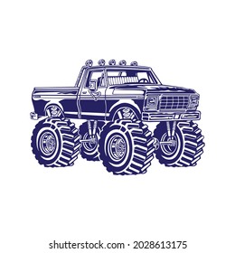 Truck SET black and white vector illustration. tractor  vector design