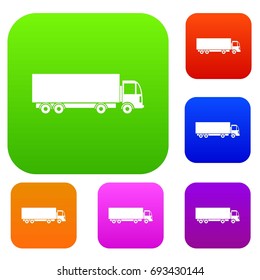 Truck set icon in different colors isolated vector illustration. Premium collection