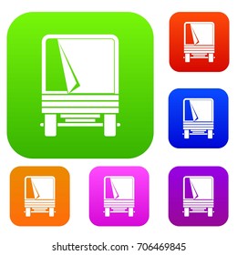 Truck set icon in different colors isolated vector illustration. Premium collection