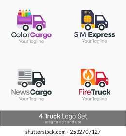 Truck Shape Logo Template Set. Good for Business, Agency, Community and Organization