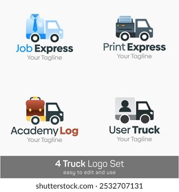 Truck Shape Logo Template Set. Good for Business, Agency, Community and Organization