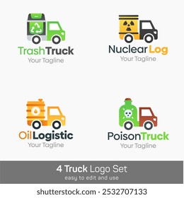 Conjunto de Plantilla de logotipo de forma de camión. Bueno para empresas, agencias, comunidad y Organización
