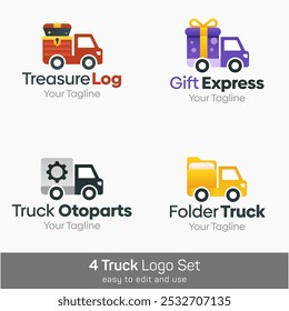 Truck Shape Logo Template Set. Good for Business, Agency, Community and Organization