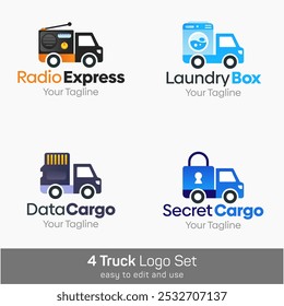 Truck Shape Logo Template Set. Good for Business, Agency, Community and Organization