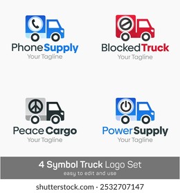 Conjunto de Plantilla de logotipo de forma de camión. Bueno para empresas, agencias, comunidad y Organización