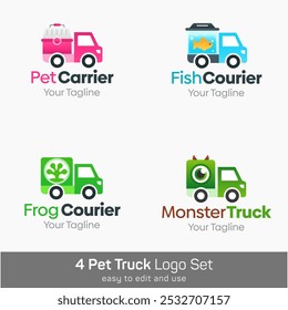 Truck Shape Logo Template Set. Good for Business, Agency, Community and Organization