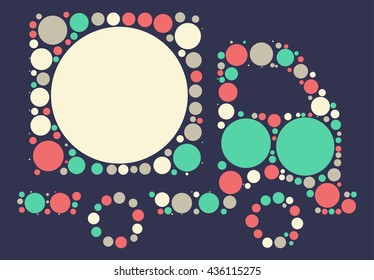 truck shape vector design by color point