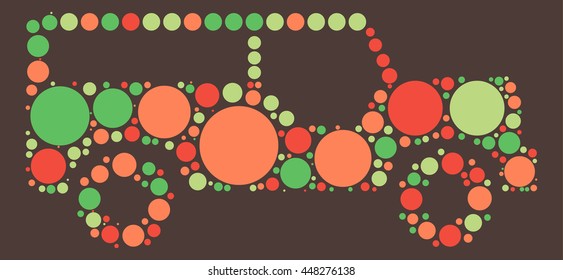 truck shape vector design by color point