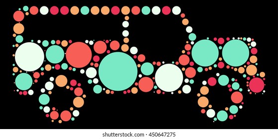 truck shape vector design by color point