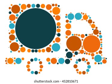 truck shape vector design by color point