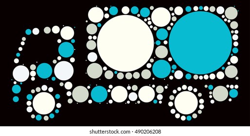 truck shape vector design by color point
