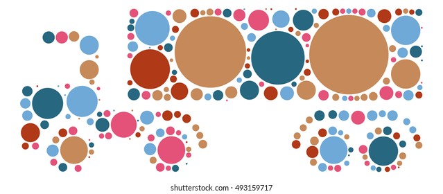 truck shape vector design by color point

