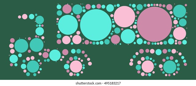 truck shape vector design by color point