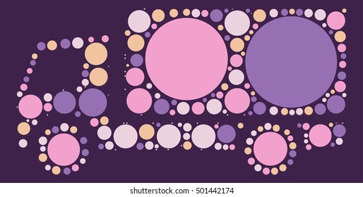 truck shape vector design by color point
