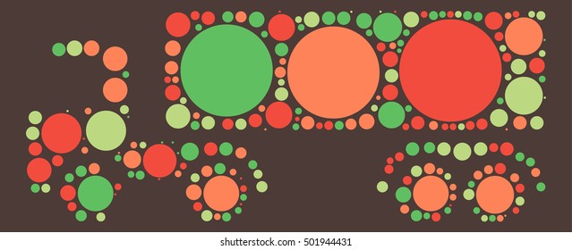 truck shape vector design by color point