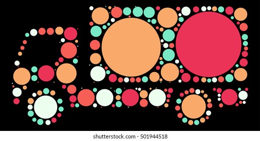truck shape vector design by color point