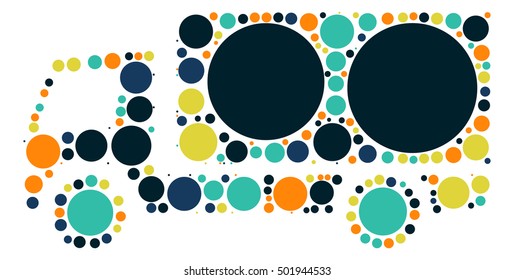 truck shape vector design by color point