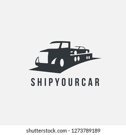 Truck shipping the car logo icon vector template on white background