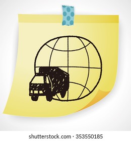 truck shipping doodle