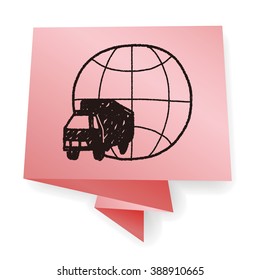 truck shipping doodle