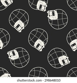 truck shipping doodle seamless pattern background