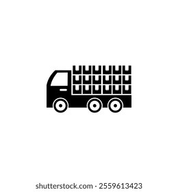 Truck Shipping logo icon vector. Export import distribution icon vector