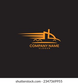 Truck shipping vector logo design template. Delivery truck icon.