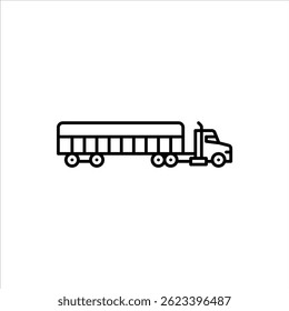 caminhão com kits laterais ícone do contorno do reboque. kits laterais trailer linha preta ilustração.
