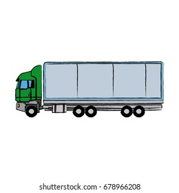 truck side view cargo delivery car for transportation