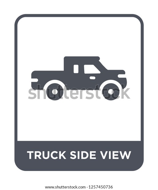 truck side view icon vector on white\
background, truck side view trendy filled icons from Mechanicons\
collection, truck side view simple element\
illustration