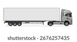 truck side view man Vector white daf auto Cargo empty 3d grey big large white box car new euro Italy work haul motor fast white send sending actros ship giga factory hybrid eco zero emission