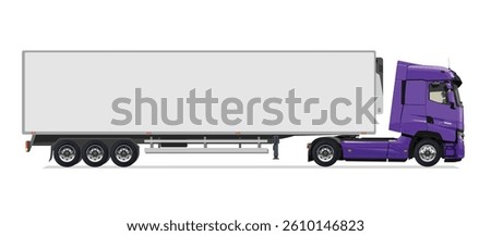 truck side view man Vector white daf auto Cargo empty 3d purple big large blue box euro car new euro road work haul motor fast white send sending semi ship giga factory hybrid eco zero emission
