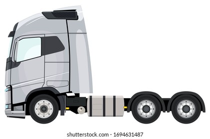 Truck side view on a white background