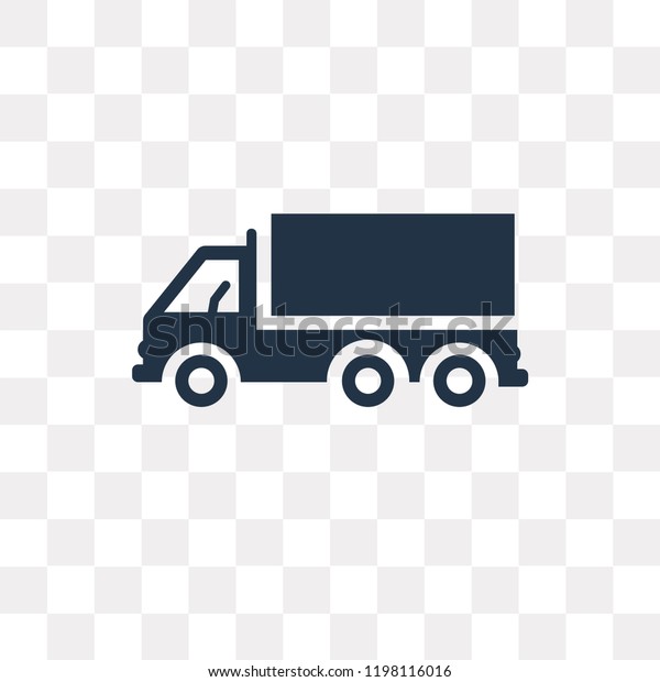Truck side view vector icon isolated on\
transparent background, Truck side view transparency concept can be\
used web and mobile