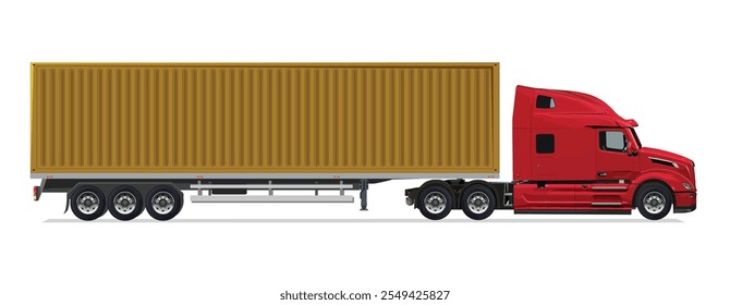 truck side view Vector white auto Cargo empty 3d grey big large blue box euro car new euro road work haul motor fast white send sending semi ship giga factory hybrid eco zero emission