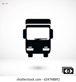 Truck sign icon, flat design best vector icon