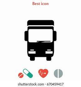 Truck sign icon, flat design best vector icon