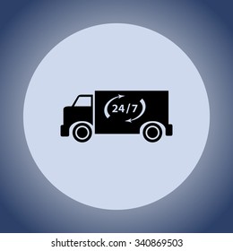 Truck sign icon, vector illustration. Flat design style