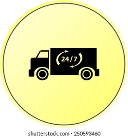 Truck sign icons, vector illustration. Flat design style