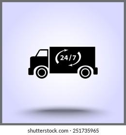 Truck sign icons, vector illustration. Flat design style